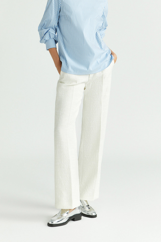 Pantalon en seersucker structuré