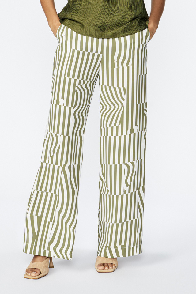 Pantalon large à motif