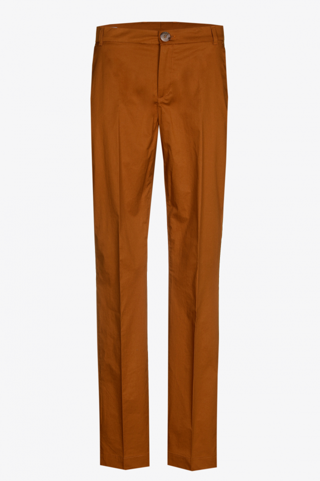 Glanzende chino broek