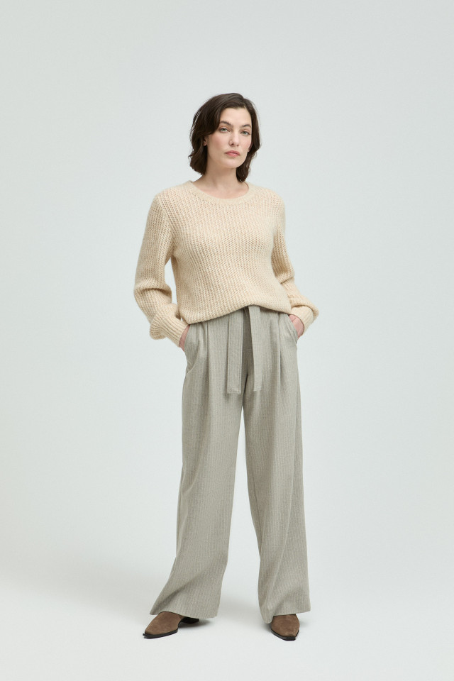 Soft trousers with wide legs