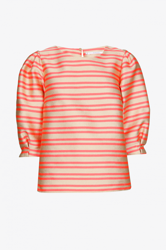 Blouse in tafta met ballonmouw