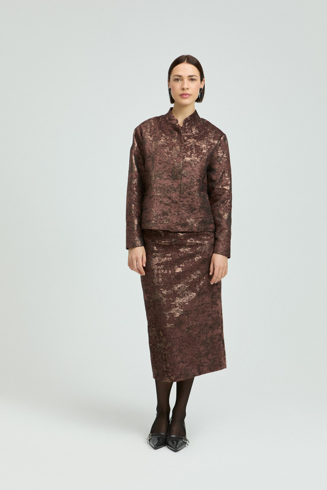 Pencil skirt with jacquard pattern