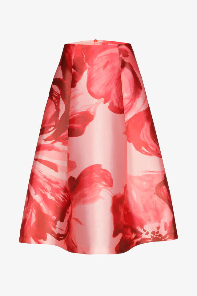 Skirt with watercolour floral print