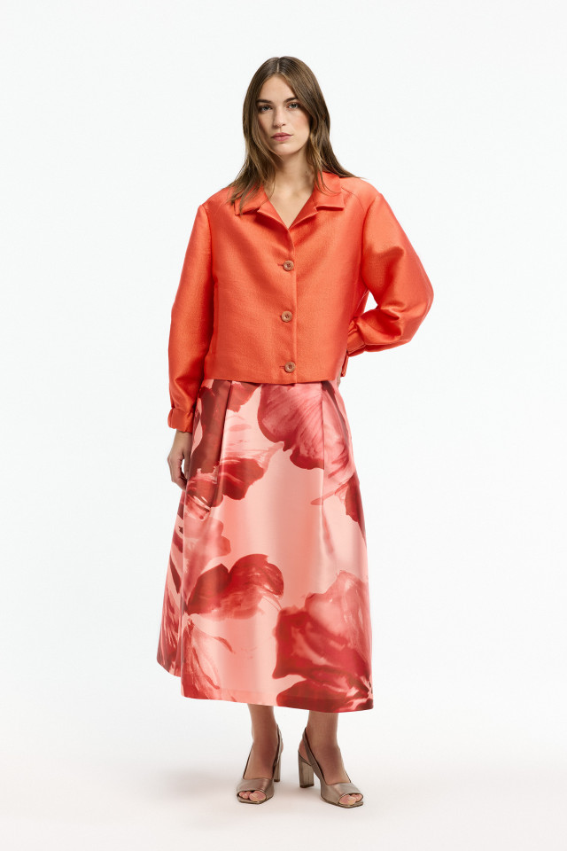 Skirt with watercolour floral print