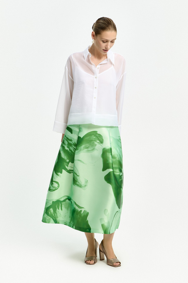 Rok met aquarel bloemenprint