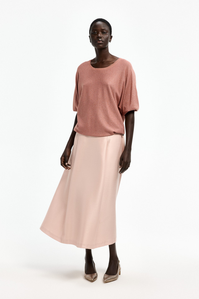 Lange rok met luxe zijden look