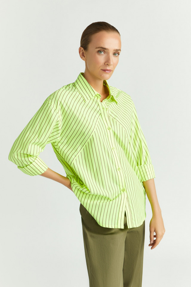Blouse à rayures fluo