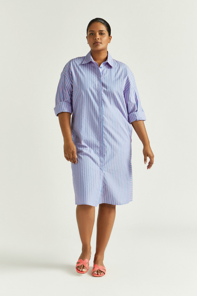 Robe à rayures fluo