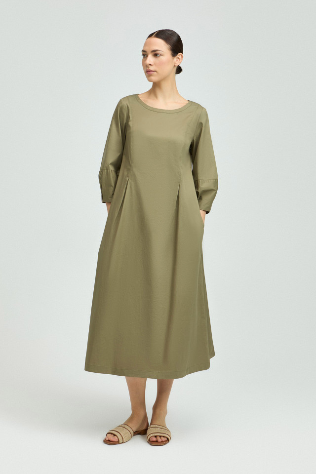 Robe en coton avec détails plissés