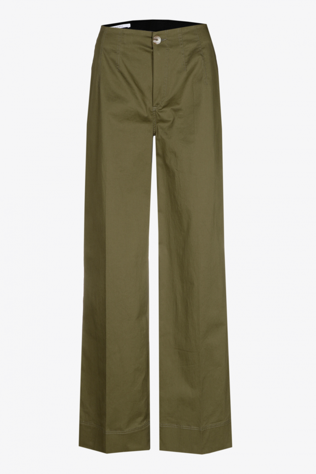 Katoenen broek met wijde pijpen