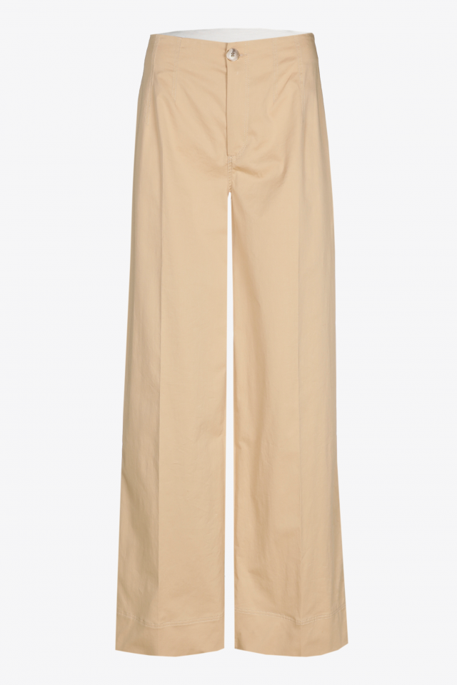 Katoenen broek met wijde pijpen