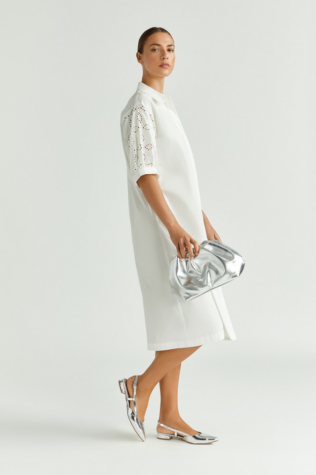 Jurk met broderie anglaise