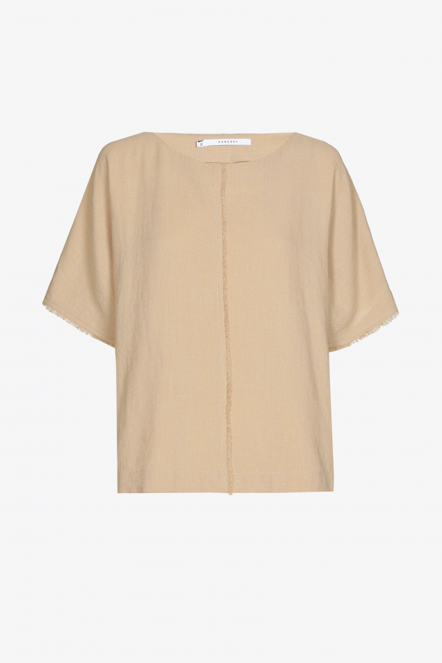 Blouse met linnenlook