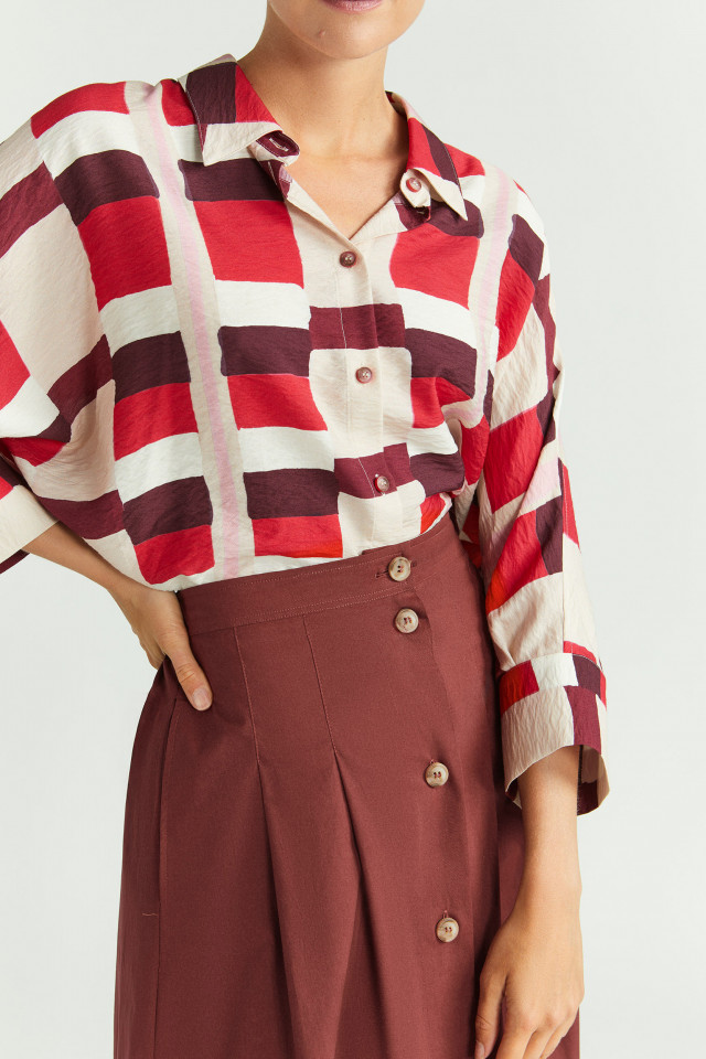 Blouse met aquarelprint