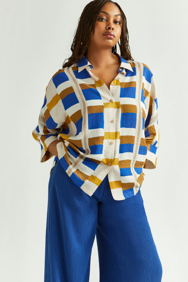 Blouse met aquarelprint