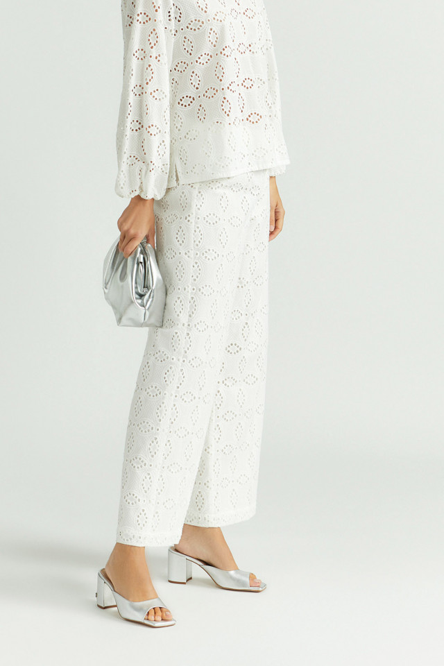 Rechte broek met broderie