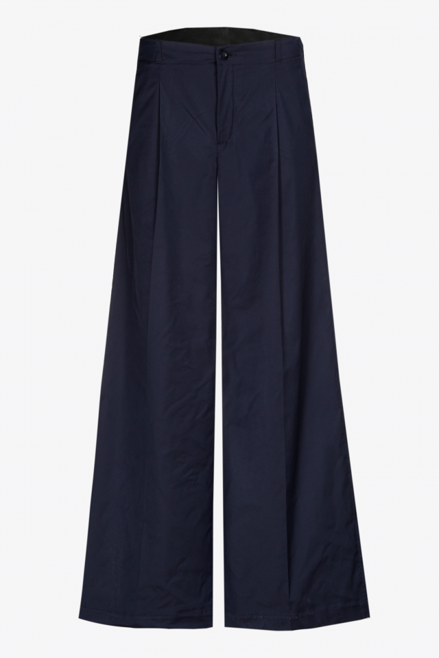Stretch broek met wijde pijpen