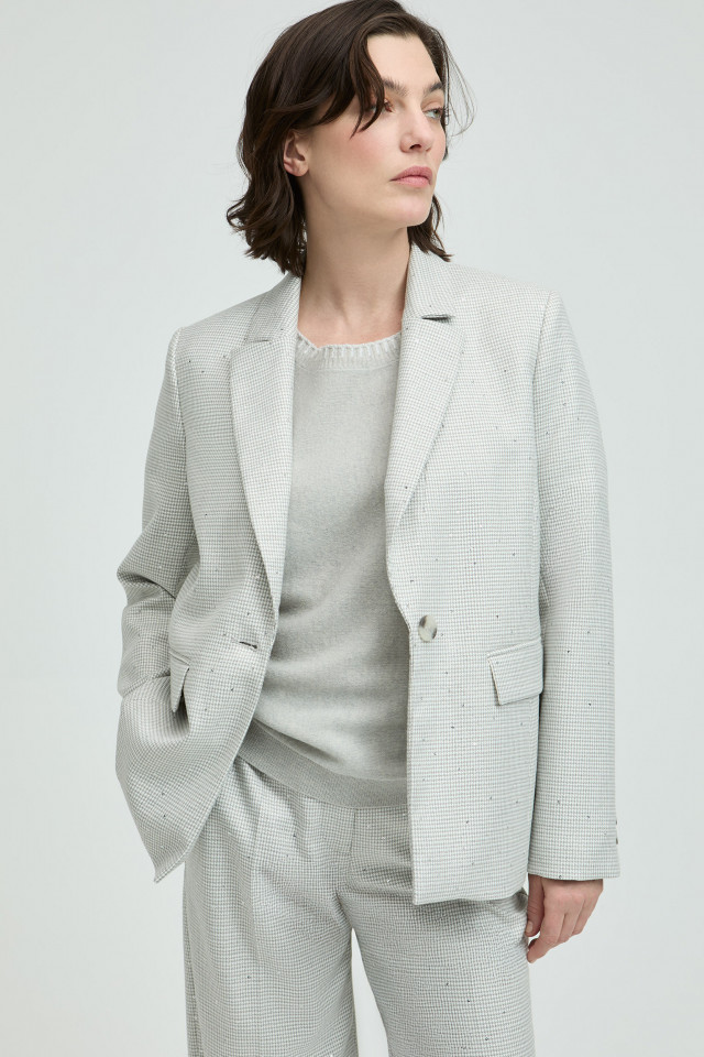 Geklede blazer met studjes