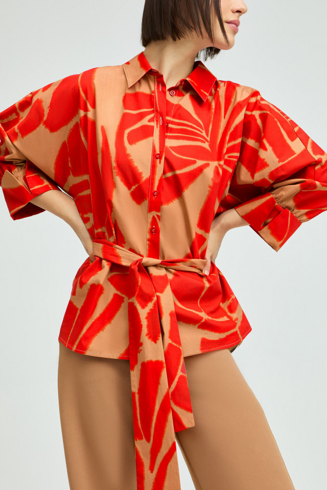 Cotton blouse with print