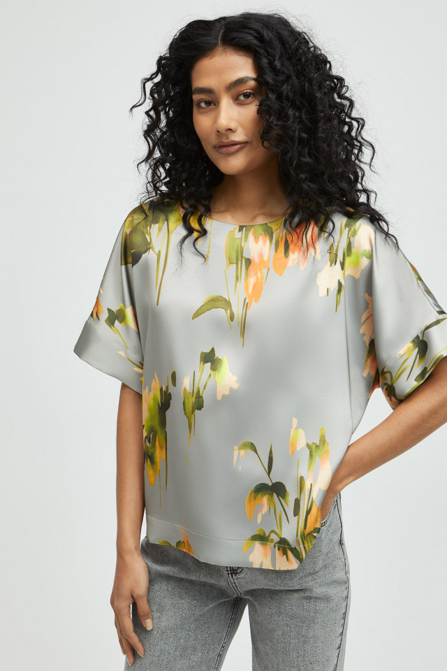 Blouse with watercolour print