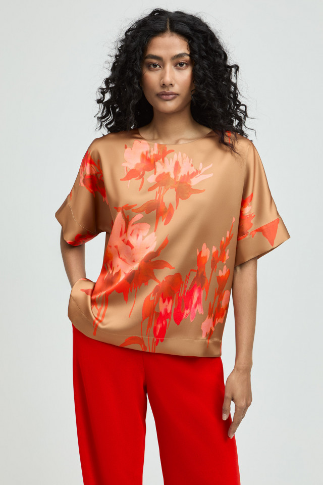 Blouse with watercolour print