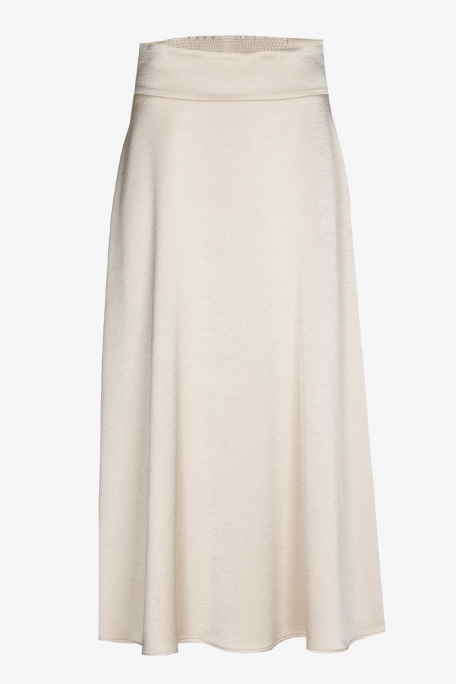 Long skirt with satin look