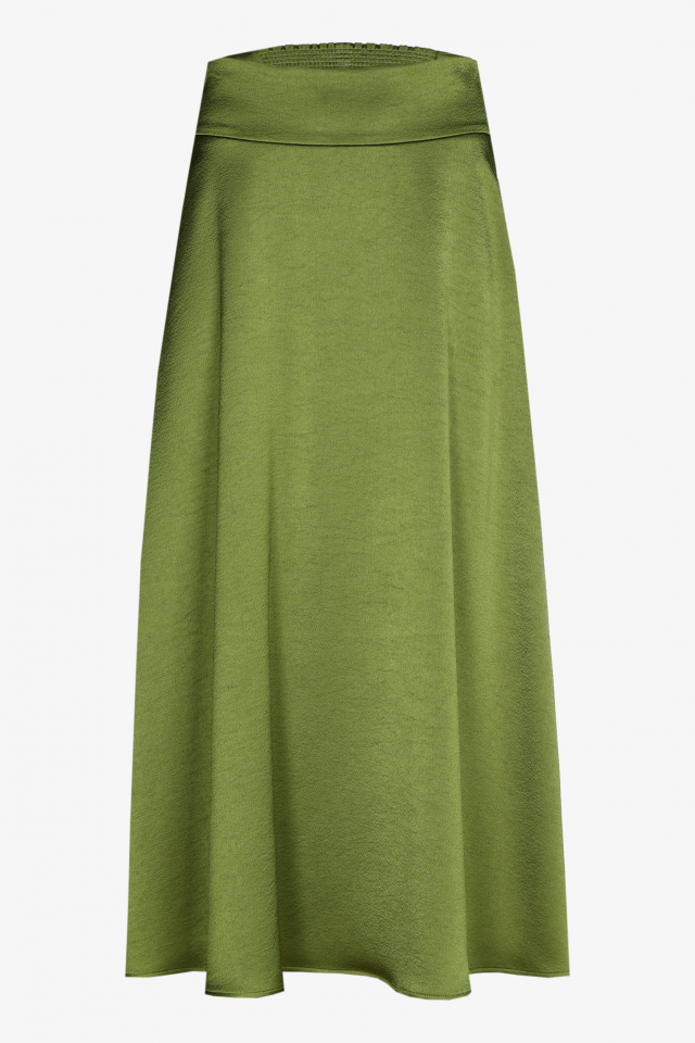 Long skirt with satin look