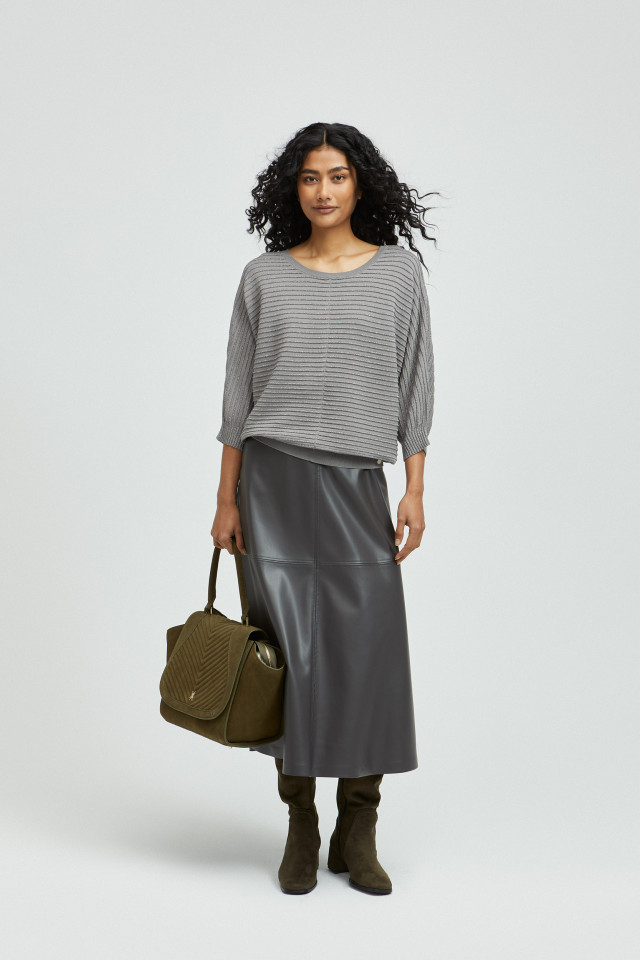Long faux leather skirt