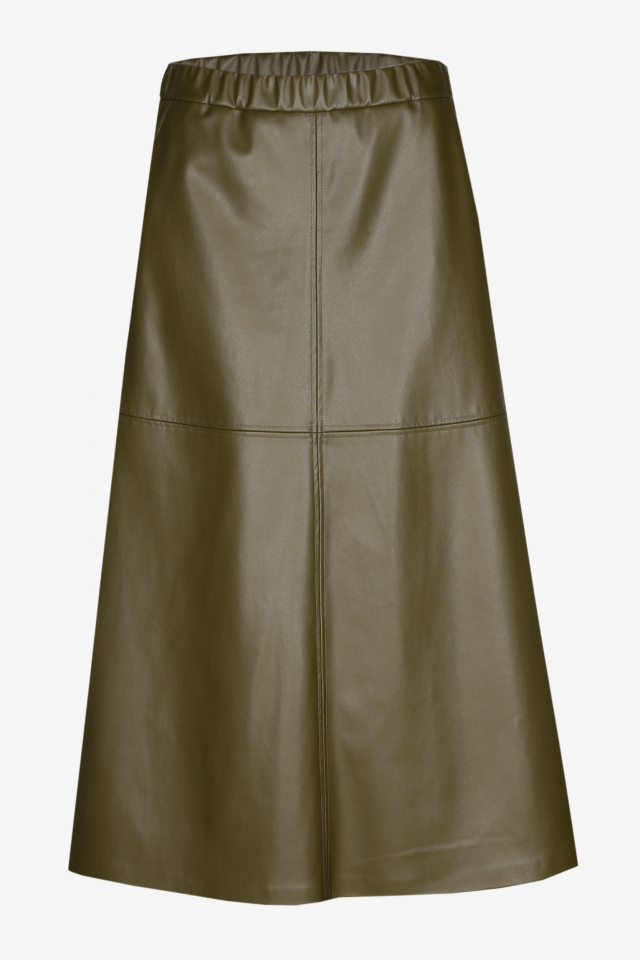 Long faux leather skirt