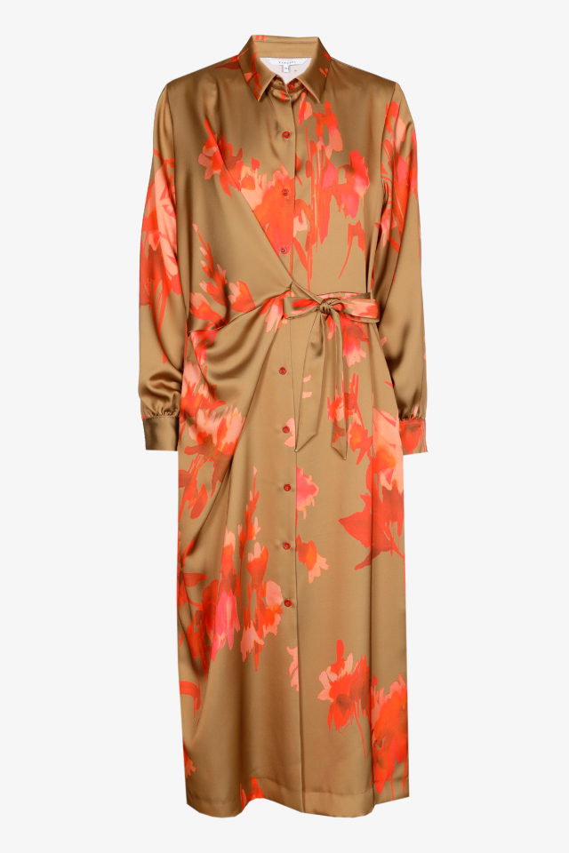 Shirt dress with bow 