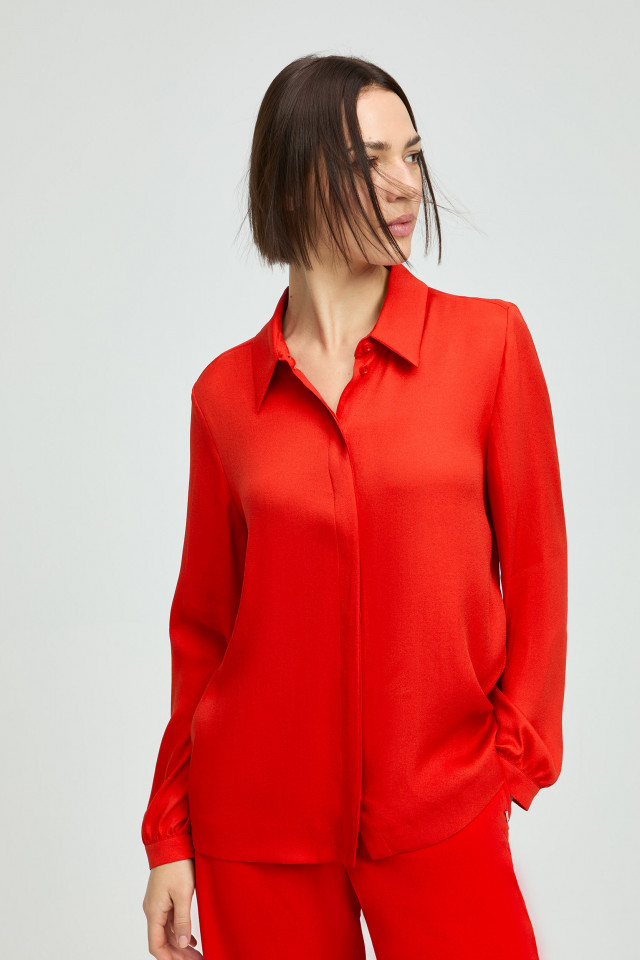 Elegant blouse with shirt collar