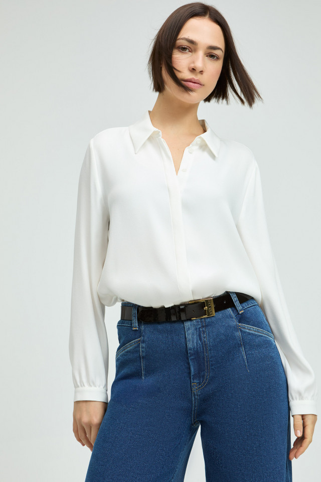 Elegant blouse with shirt collar