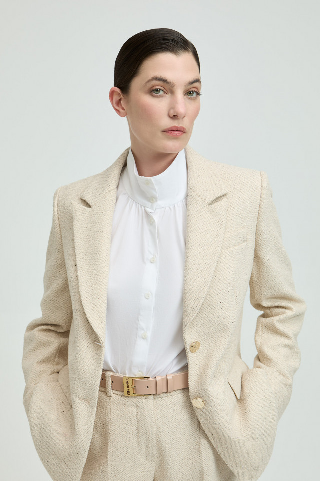 Geklede blazer uit bouclette stof