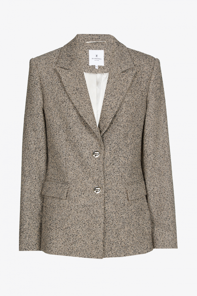 Geklede blazer uit bouclette stof