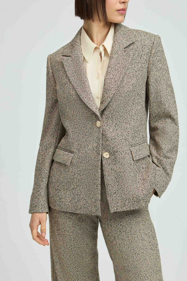 Geklede blazer uit bouclette stof