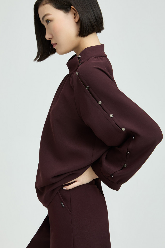 Blouse met knoopdetail aan mouw