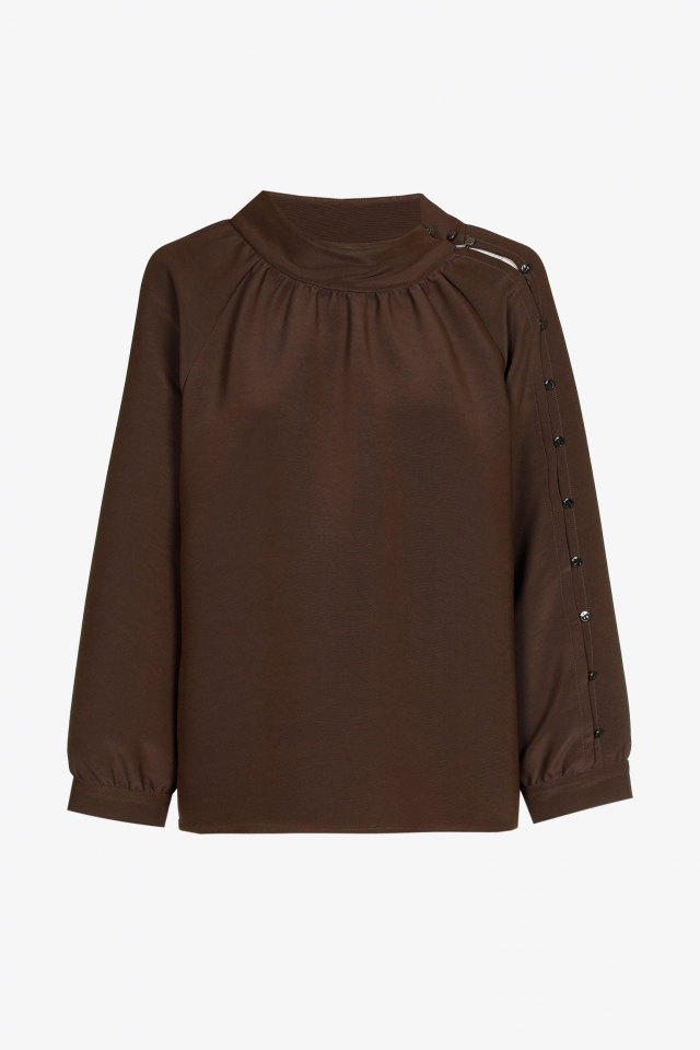 Bluse mit Knopfdetail am Ärmel