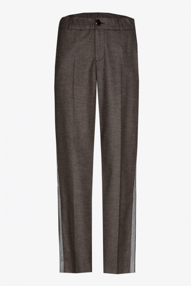 Flannel trousers with narrow legs