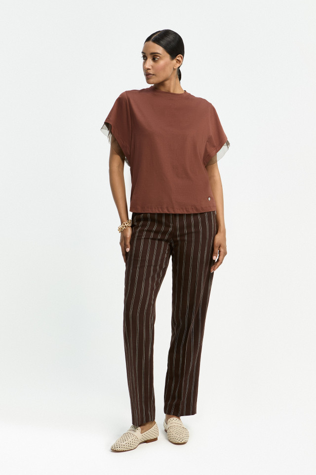 Broek met elegante krijtstrepen