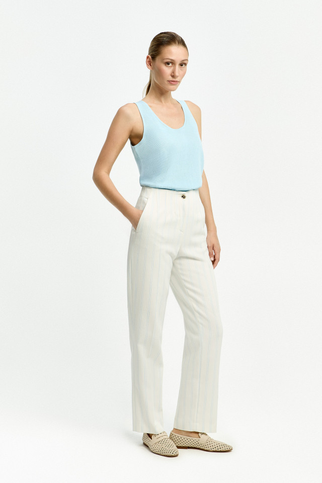 Broek met elegante krijtstrepen