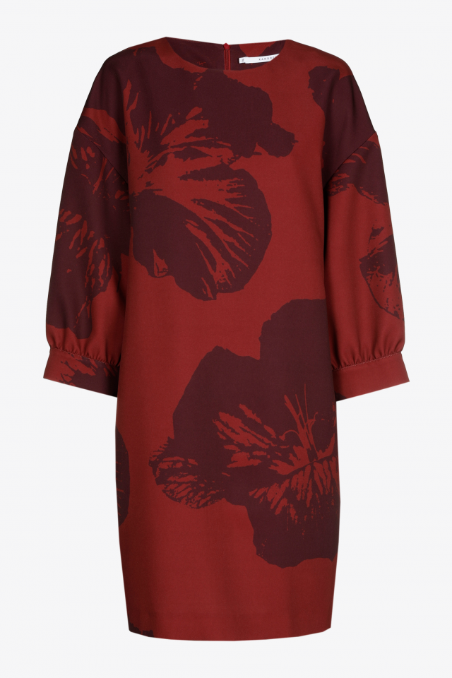 Dress with pop-art floral pattern