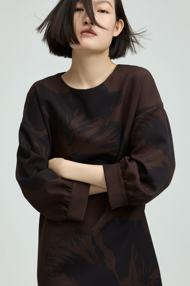 Dress with pop-art floral pattern