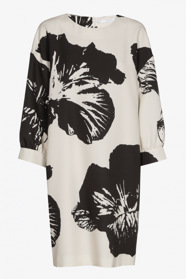 Dress with pop-art floral pattern