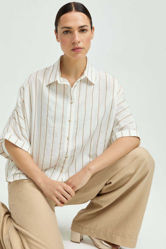 Blouse with pinstripe