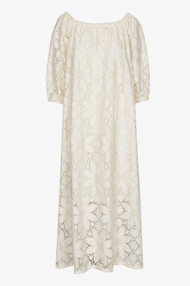 Off-shoulder jurk in broderie anglaise