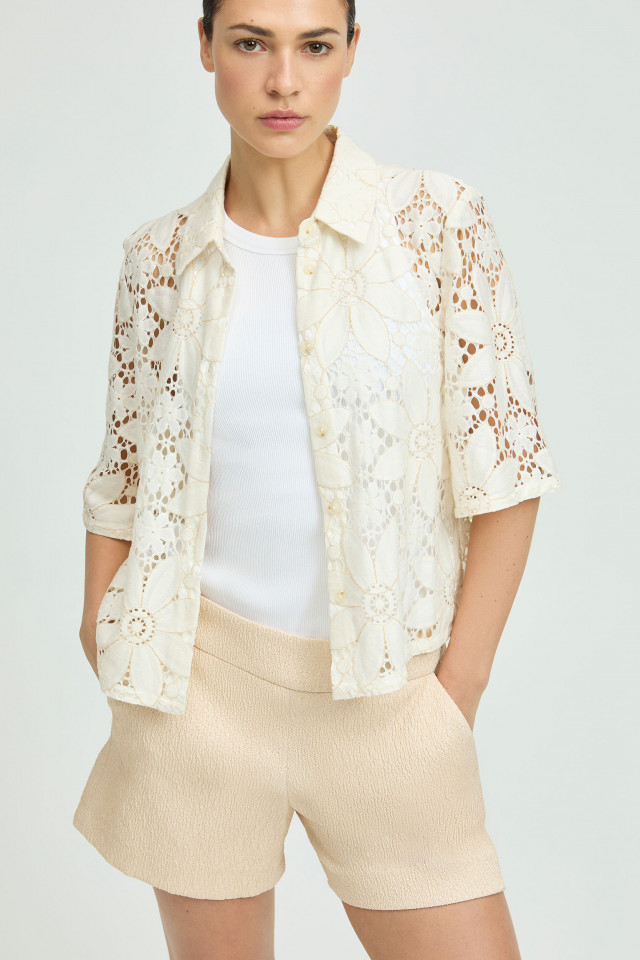 Luxueuze short in jacquard