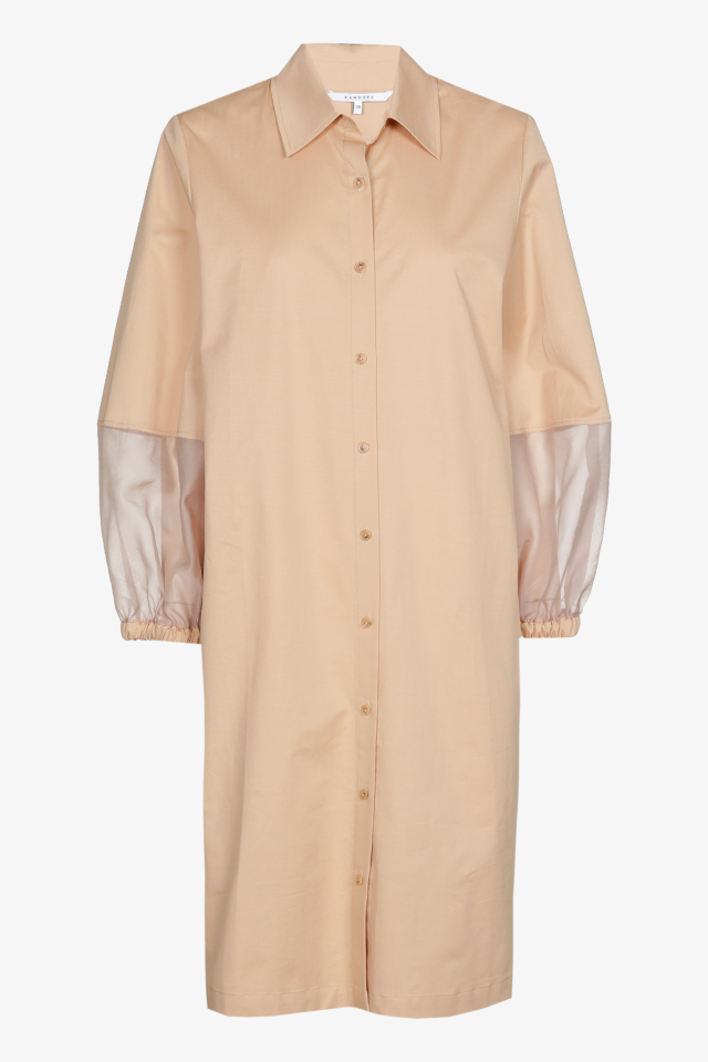 Robe en coton avec manches en organza