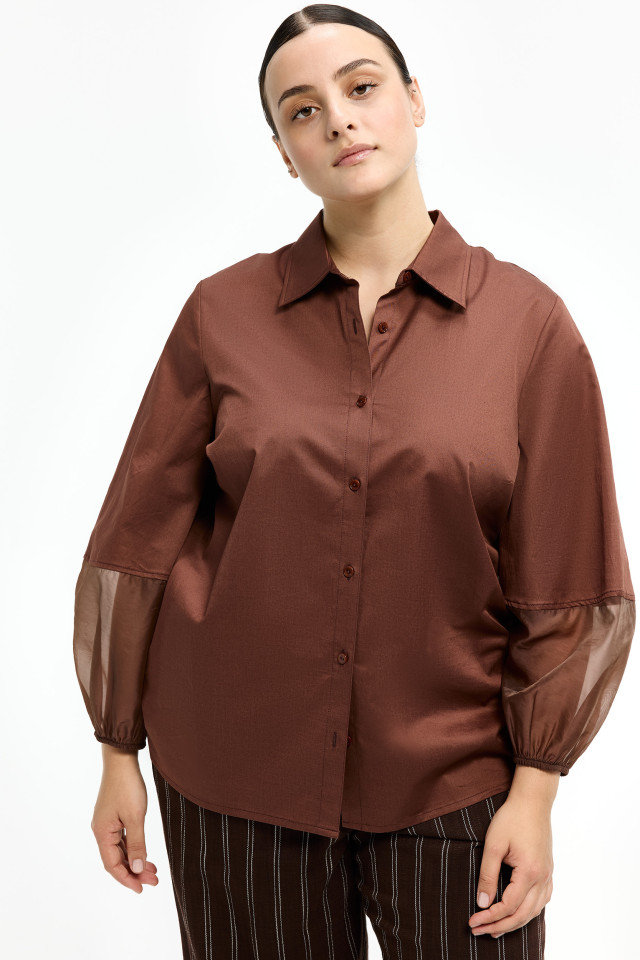 Bluse mit Organza-Ärmeln