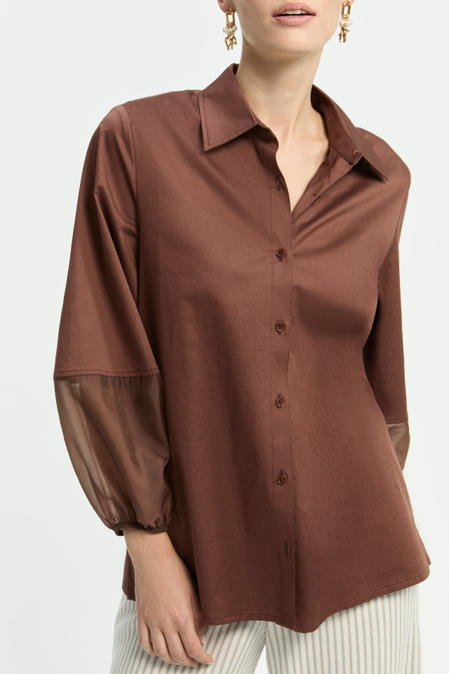 Bluse mit Organza-Ärmeln