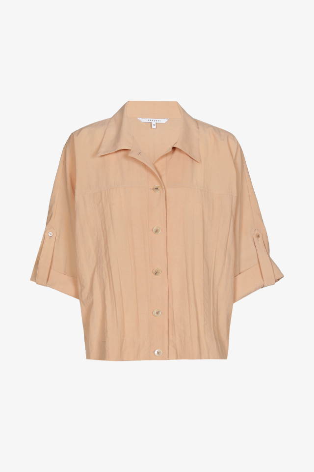 Blouse in crushed taffeta